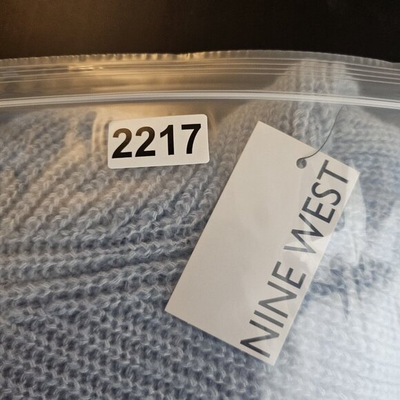 NWT Nine West Sweater Womens XXL Blue V Neck Twist Front Knit Pullover Preppy - Picture 11 of 11